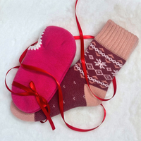 Two pairs of cozy, handcrafted slipper socks for Valentine's Day gifts. The set includes Handcrafted Wool Slipper Socks with a cherrystone shell-shaped embroidery and Thermal Nordic Merino Wool Blend Slipper Socks with thick ribbed cuffs for warmth and comfort. Both styles feature soft, cushioned insides, perfect for keeping feet warm and cozy. These high-quality, durable socks are crafted with care for a luxurious feel.
CHERRYSTONEstyle