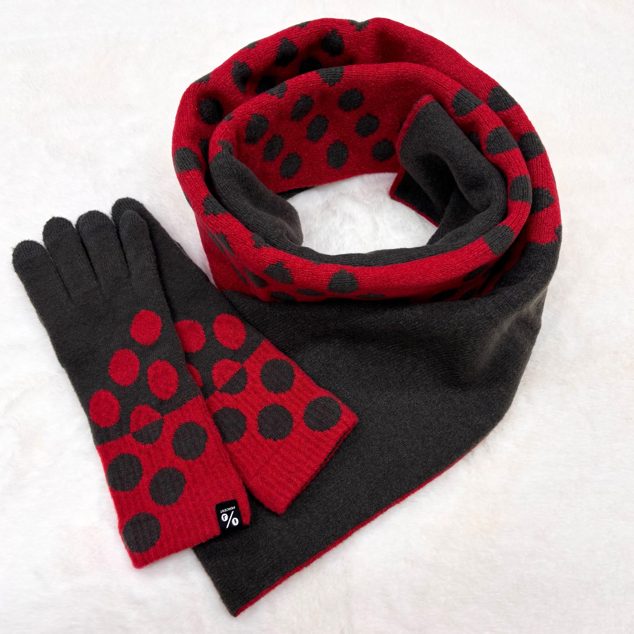 A stylish and cozy Thermal Self-Heating Dots Scarf & Gloves set, perfect for a Valentine’s Day gift. Featuring a unique dual-color design with a balanced ratio, these accessories provide warmth, comfort, and versatility. Made with premium Japanese materials, they offer a soft touch and self-heating functionality for effortless everyday wear.