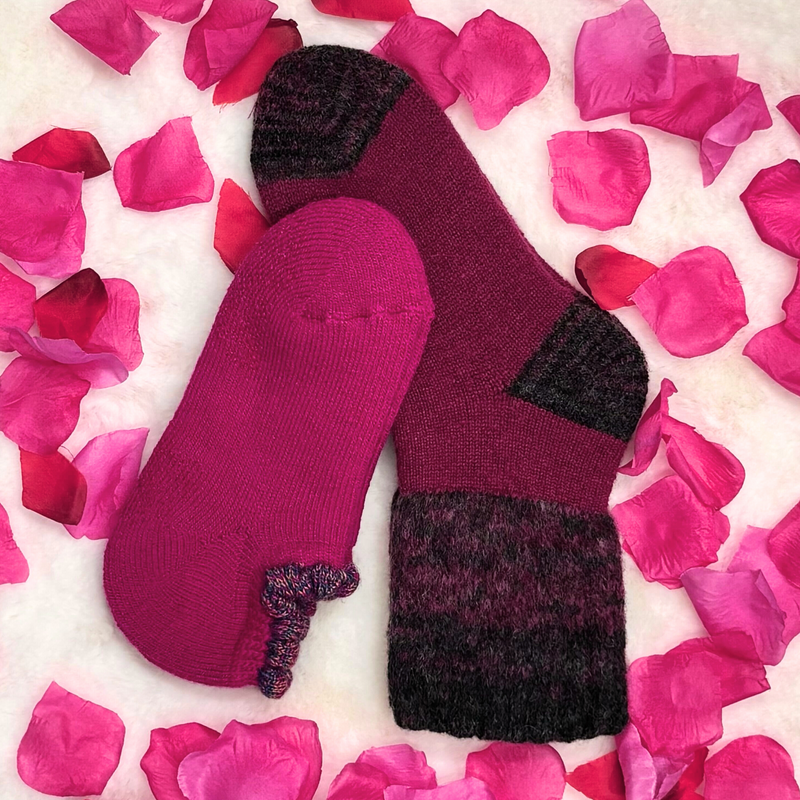 Valentine's Day Special 2 Pair Set | Thermal Soft-Opening Short Slipper Socks & Thermal Gradient Color Ribbed Cuff Crew