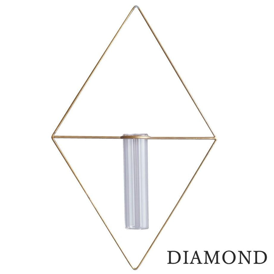 Wall Brass vase | Round, Diamond, or Rectangle - CHERRYSTONEstyle