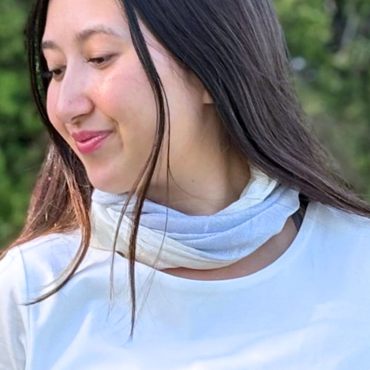 100% Silk Long Two-Tone Neck Warmer | Soft, Airy & Versatile - CHERRYSTONE
