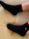 Handcrafted Wool Raccoon Embroidery Crew Socks | Medium | 2 colors - CHERRYSTONEstyle