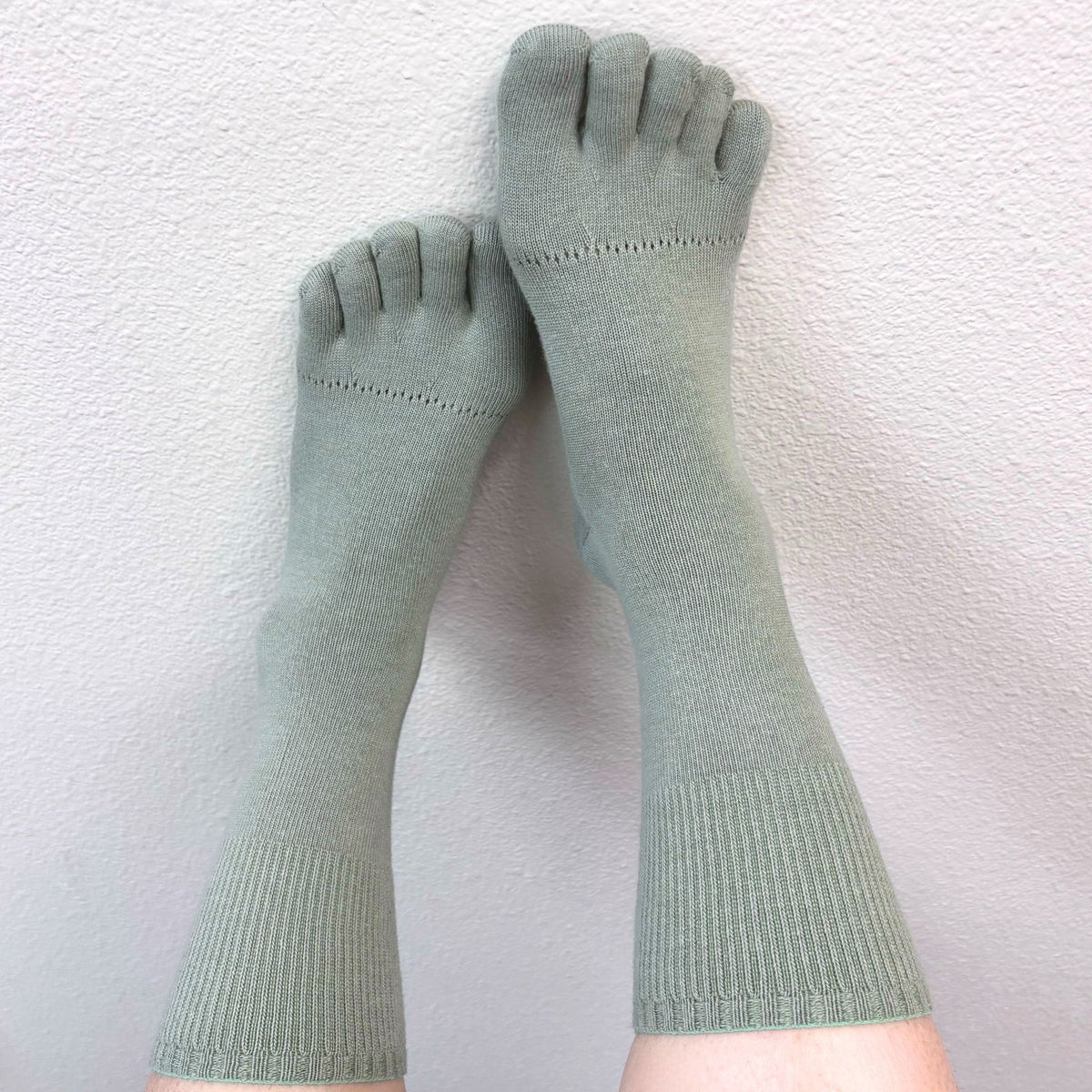 Organic cotton 5-toe socks, khaki