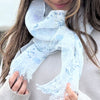 UPF 30+ Handwoven Cooling Fabric Linen Scarf on Loom | Antibacterial Cool Touch | Flower Garden 
CHERRYSTONEstyle