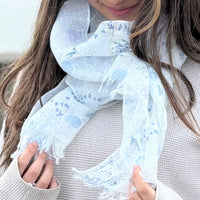 UPF 30+ Handwoven Cooling Fabric Linen Scarf on Loom | Antibacterial Cool Touch | Flower Garden 
CHERRYSTONEstyle