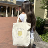 Upcycled Eco-Friendly Bear Life Design Tote | 6 Styles | Off White | Plenty of space inside to easily accommodate for your laptop, books, clothes, & groceries. Crafted from high-quality, sustainable, and eco friendly materials. Top zipper, a side zipper pocket and a pocket inside for your smartphone. CHERRYSTONEstyle