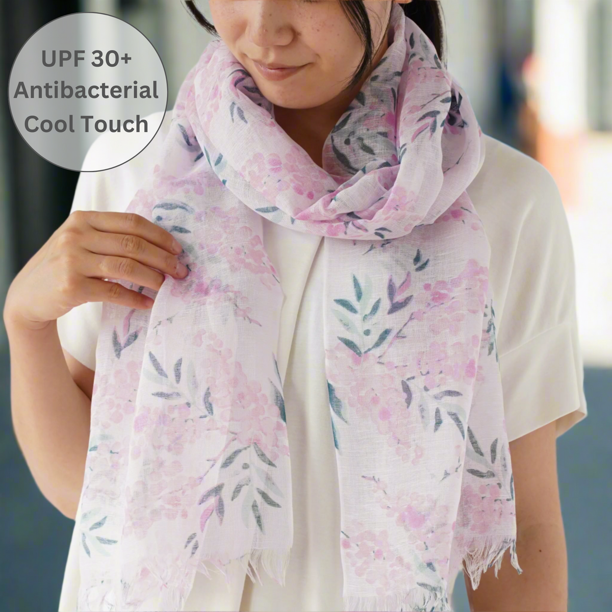 
UPF 30+ Handwoven Cooling Fabric Linen Scarf on Loom | Antibacterial Cool Touch Mimosa Bouquet - Light Purple
CHERRYSTONEstyle