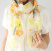 UPF 30+ Handwoven Cooling Fabric Linen Scarf on Loom | Flower Bouquet - CHERRYSTONEstyle