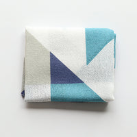 Fuita Cotton Handkerchief |  Geometric Blues - CHERRYSTONE by MARKET TO JAPAN LLC
