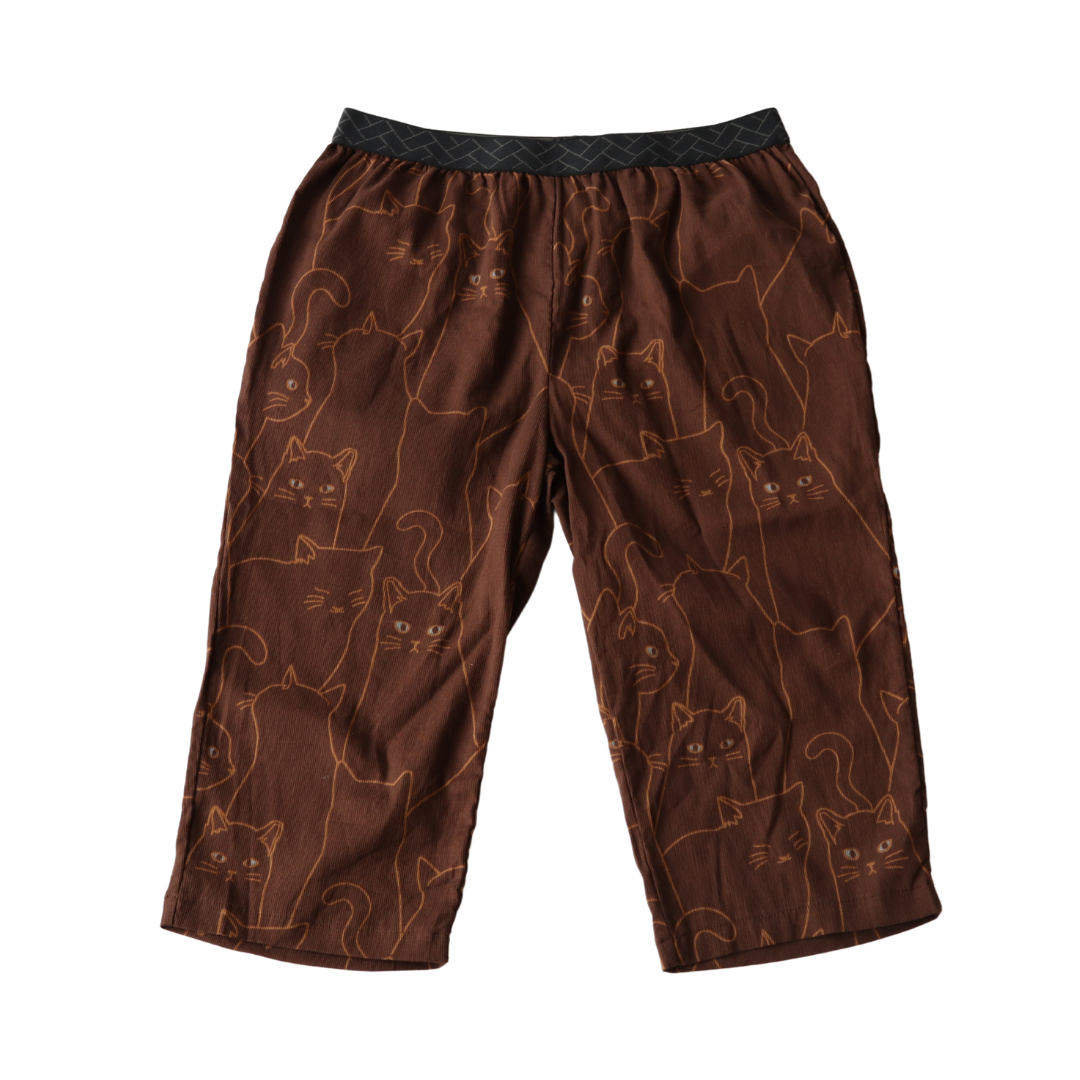 Cool, Stretchy, Comfy Steteco Lounge Pants | Unisex | Night Cat Gathering | Brown - CHERRYSTONEstyle