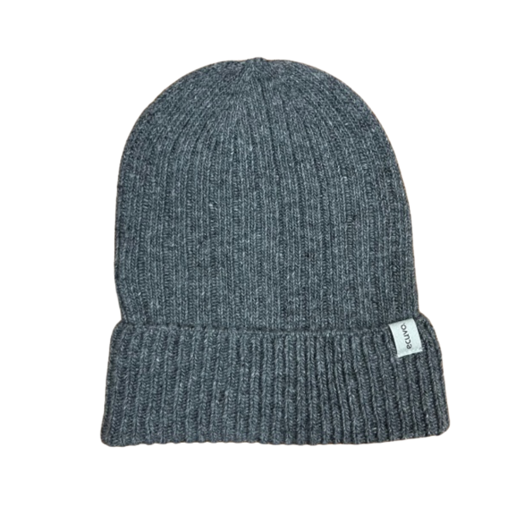 Recycled Wool-Blend Knit Beanie / Charcoal-Gray - CHERRYSTONEstyle