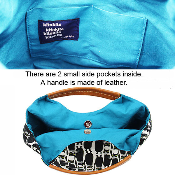 Medium Short Handled Tote Bag | Standing Cats - CHERRYSTONE by MARKET TO JAPAN LLC