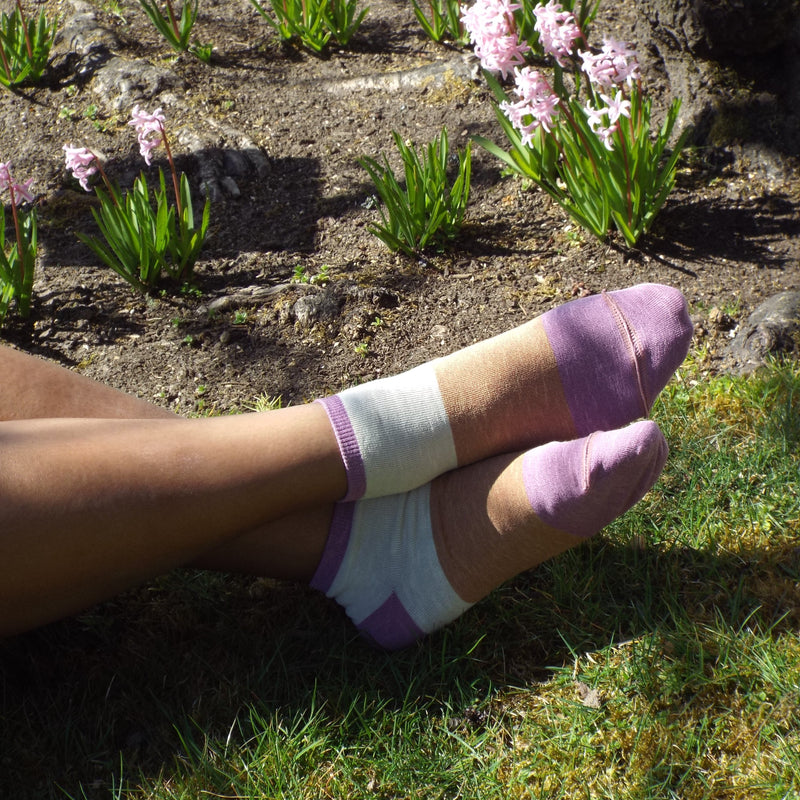 2 in 1 Reversible Socks | Polka Dot Pattern | Light Purple - CHERRYSTONE by MARKET TO JAPAN LLC