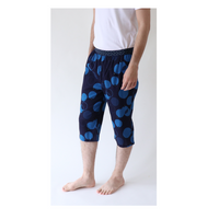 Steteco Relaxed Bermuda Pants  | Firefly & Dots Pattern | Blue - CHERRYSTONEstyle