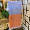 Extra Fine Cotton Thread Premium Scarf | Handwoven | Sherbet Orange and Light Blue Gradation with Thin Stripes - CHERRYSTONEstyle