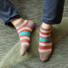 *SPECIAL DEAL! * Pack of 3 | 2 in 1 Everyday Reversible Socks  | Ankle Socks | Unisex Size | Striped Pattern - CHERRYSTONEstyle