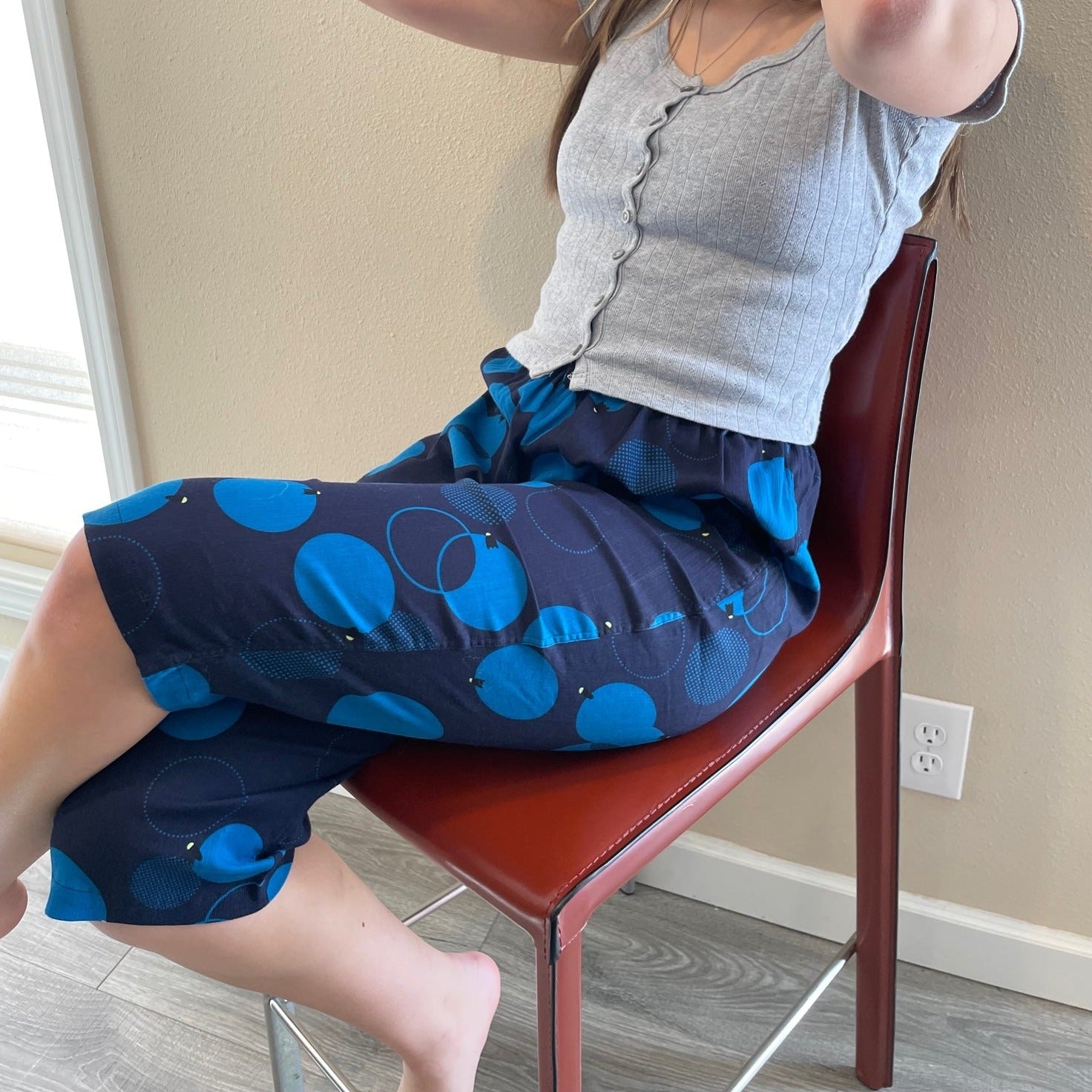 Cool Stretchy Comfy Steteco Lounge Pants in a Gift Box | Japanese Firefly Festival | Blue - CHERRYSTONEstyle