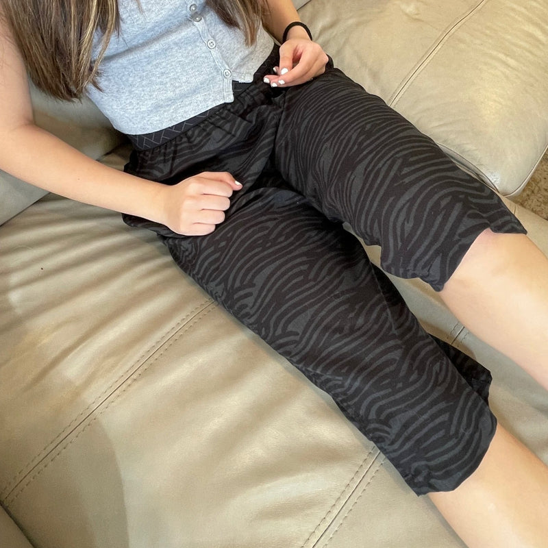 Cool Stretchy Comfy Steteco Lounge Pants in a Gift Box | Eternal Waves | Black - CHERRYSTONEstyle