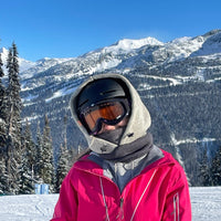 Hood Warmer Balaclava Ski Mask | Mustard and Navy with Brown Face Gaiter - CHERRYSTONEstyle