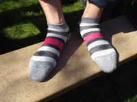 *SPECIAL DEAL! * Pack of 3 | 2 in 1 Everyday Reversible Socks  | Ankle Socks | Unisex Size | Striped Pattern - CHERRYSTONEstyle