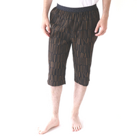 Steteco Relaxed Bermuda Pants | Stripe Rain Pattern | Gray - CHERRYSTONEstyle