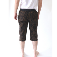 Steteco Relaxed Bermuda Pants | Stripe Rain Pattern | Gray - CHERRYSTONEstyle