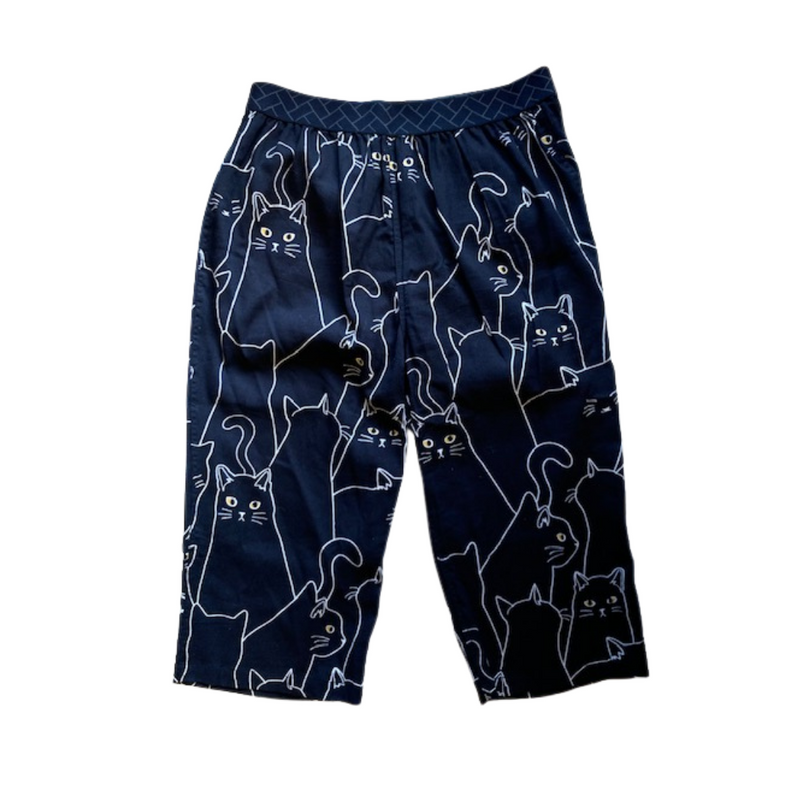 Steteco Relaxed Stretchy 3/4 Lounge Pants in a Gift Box | Black Cat | Size XS-S or M - CHERRYSTONEstyle