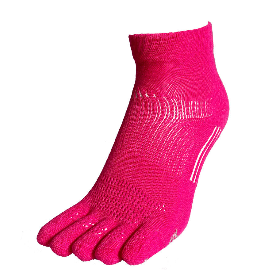 5 Toes Arch Support Ankle Running Socks with Grips for Women | Pink - CHERRYSTONE by MARKET TO JAPAN LLC