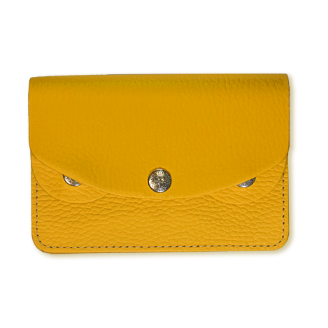 Compact Wallet / Glove Leather / Yellow - Scratch-resistant, this compact wallet combines durability with elegance, ideal for everyday use. Simple yet charming, it’s a stylish, versatile choice for longevity　CHERRYSTONEstyle