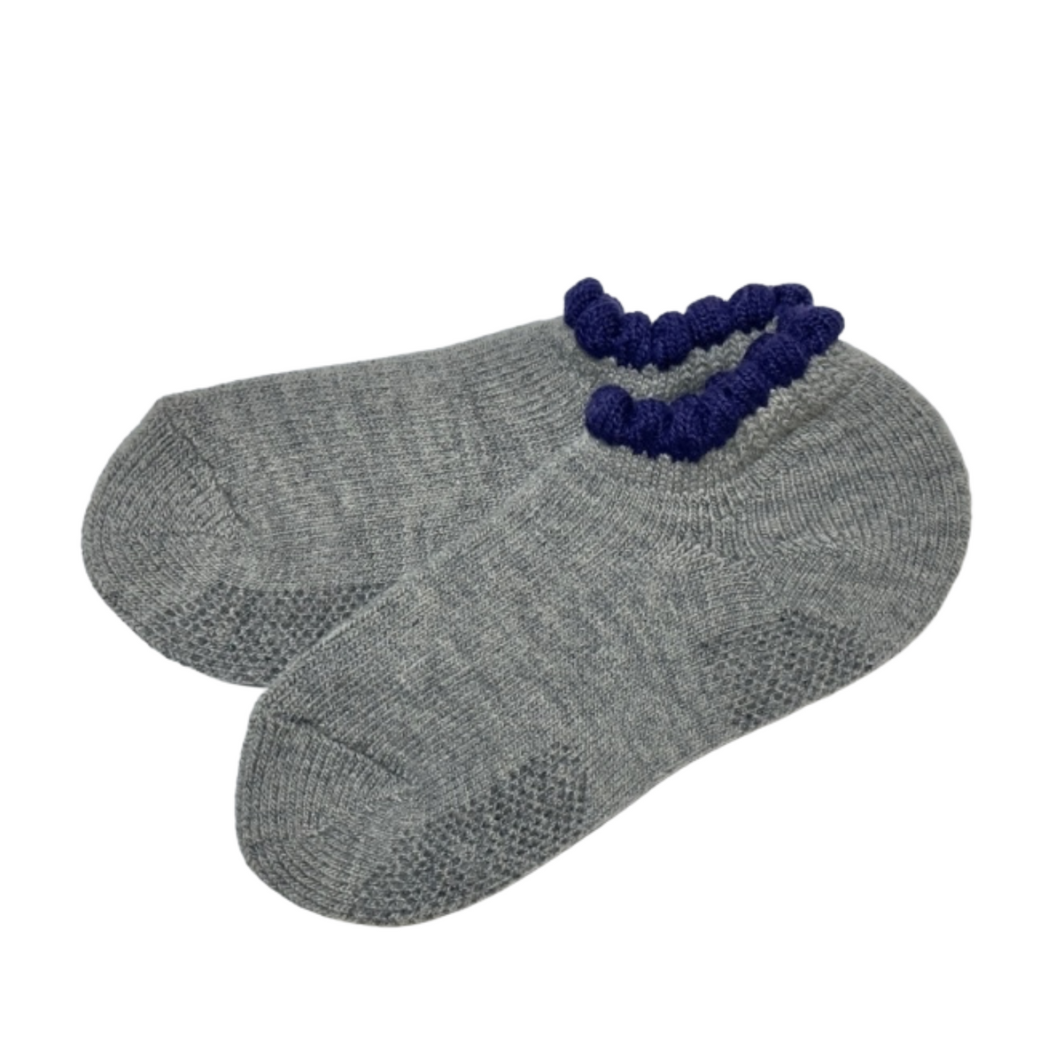 Thermal Short Slipper Socks Grips Medium. Gray. Blend with Merino Wool. Size: Medium (US women's shoe size: 5  - 9)
-CHERRYSTONEstyle