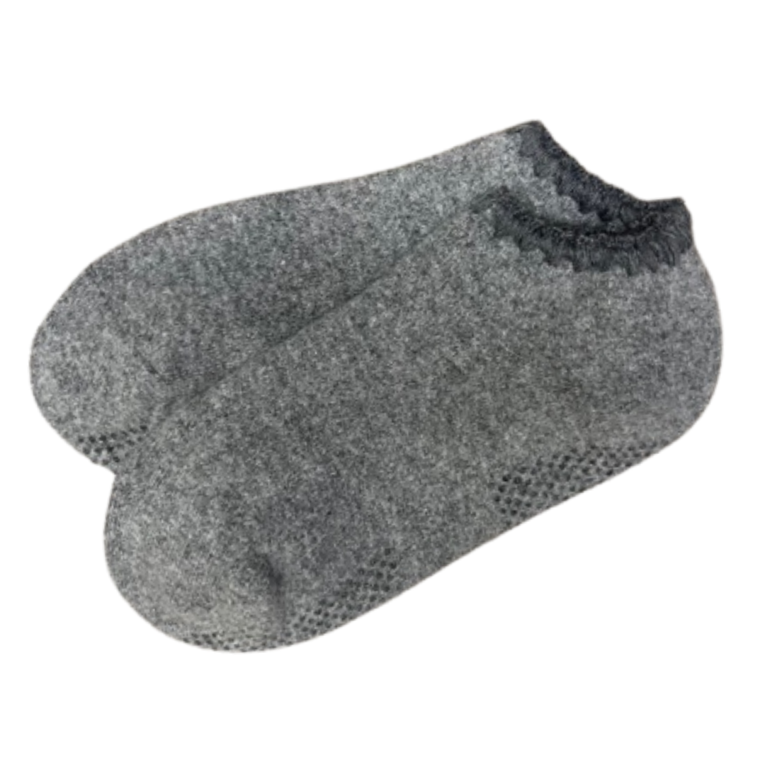 ** Matching His and Her Socks!!** CHERRYSTONE® Slipper Socks Set of 2 Pairs Couple Socks | Angora and Wool Blend with Grips | Size Medium and Large | Gray - CHERRYSTONEstyle